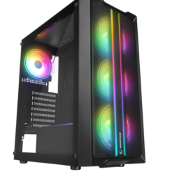 Kuciste Rampage SLIDER Mesh LED Strip Tempered Glass Black 4*12cm