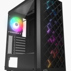 Kuciste Rampage AZZA V1 Tempered Glass Black 3*12CM Black 1* 12CM ARGB