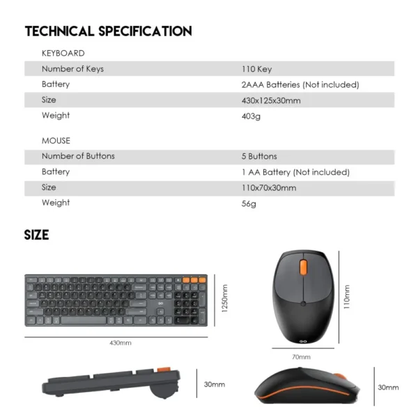 Set miš i tastatura bežični Fantech WK-895 crni