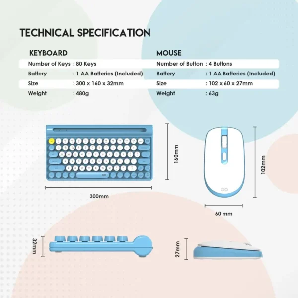 Bežična tastatura i miš - Fantech Go Mochi WK-897