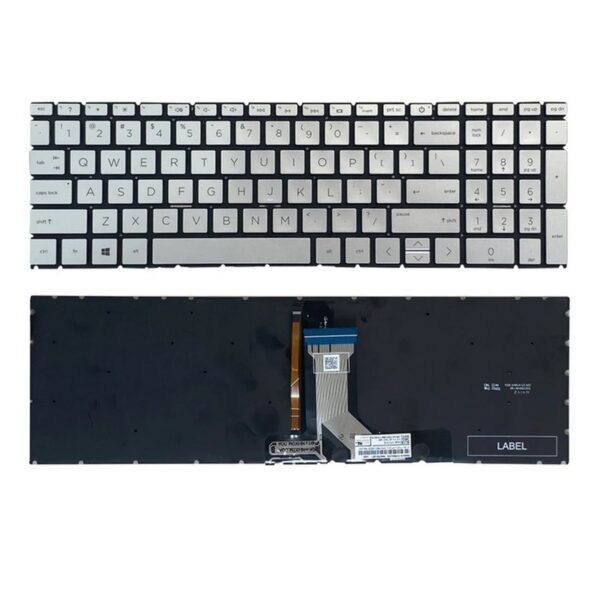 Tastatura za laptop HP Pavilion 15-EH 15Z-EH series mali enter backlight srebrna