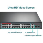 LAN Switch TP-LINK TL-SL1226P 24x10/100 PoE/2x1Gb PoE/2xSFP/250W - Image 4