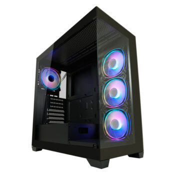 Kuciste LC Power LC-715B-ON "Seamless_X" Midi-ATX Case, black, 4x120mm ARGB