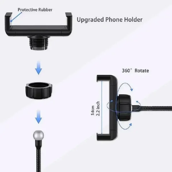 Teleskopski tripod stalak sa led svetlom za više telefona