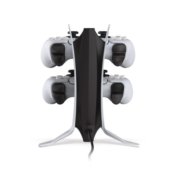 Dobe TP5-0557 stalak-punjač za dva gamepada sa osvetljenjem PS5 beli