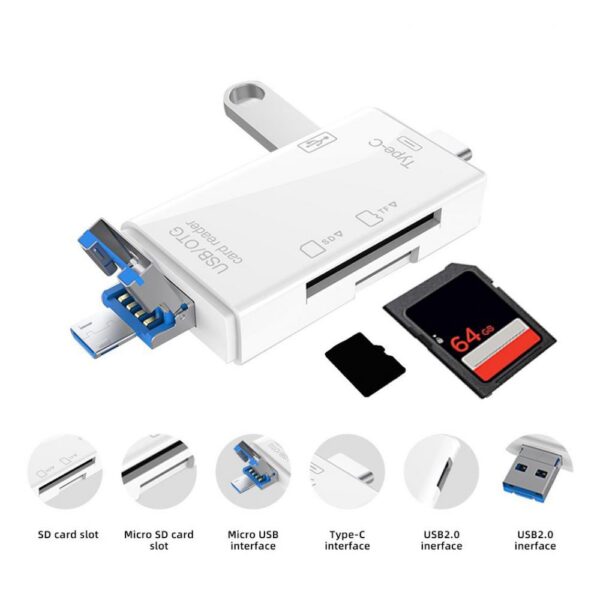 Univerzalni čitač kartica sa USB i Type-C konektorom 6u1
