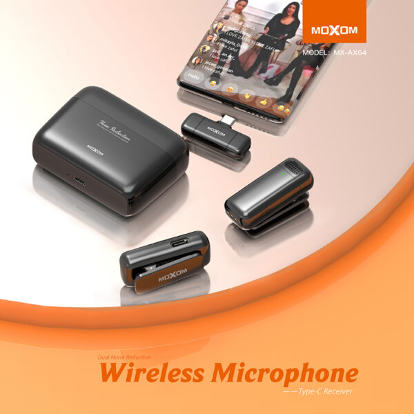 Bluetooth mikrofon Moxom Tip C sa dva mikrofona