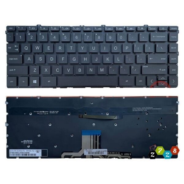Tastatura za laptop HP Pavilion X360 14-EK 14-EC mali enter sa pozadinskim osvetljenjem, crna - Slika 1