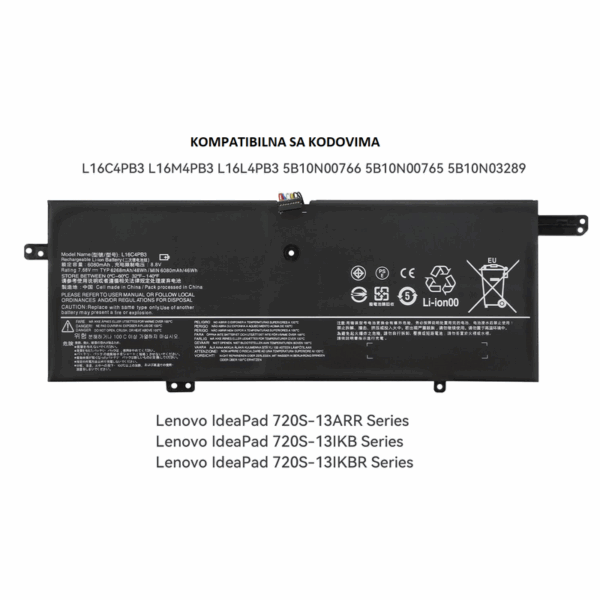 Baterija za Laptop Lenovo Ideapad 720S-13IKB Series - Image 1