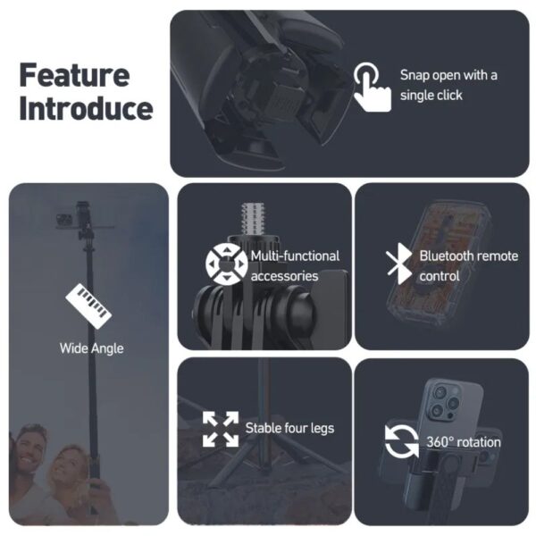 Profesionalni tripod za snimanje sa bluetooth daljinskim i Type-C punjenjem - Image 4