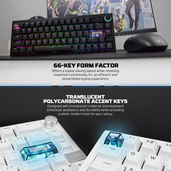 Tastatura Mehanicka Gaming Fantech MK920 RGB Maxfit 6 Wireless black (Brown switch) - Image 9