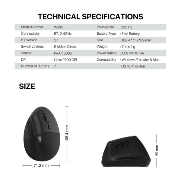 Mis Wireless Fantech W195 GO comfy crni - Image 5
