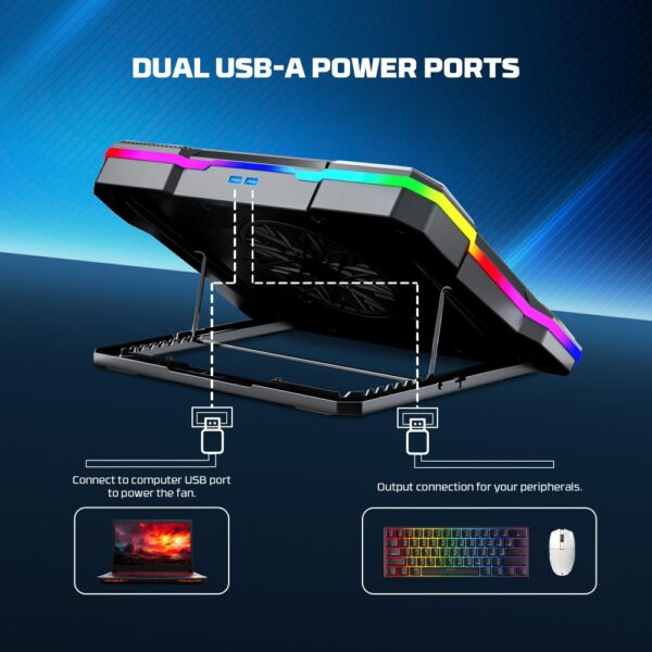 Laptop Cooler Fantech NC22 RGB crni - Image 5