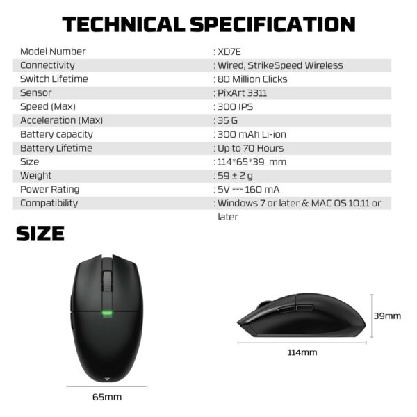 Mis Wireless Gaming Fantech XD7E Aria E Space Edition - Image 8