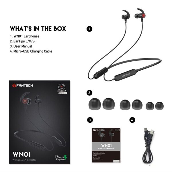 Bluetooth slusalice Fantech WN01 crne - Image 4