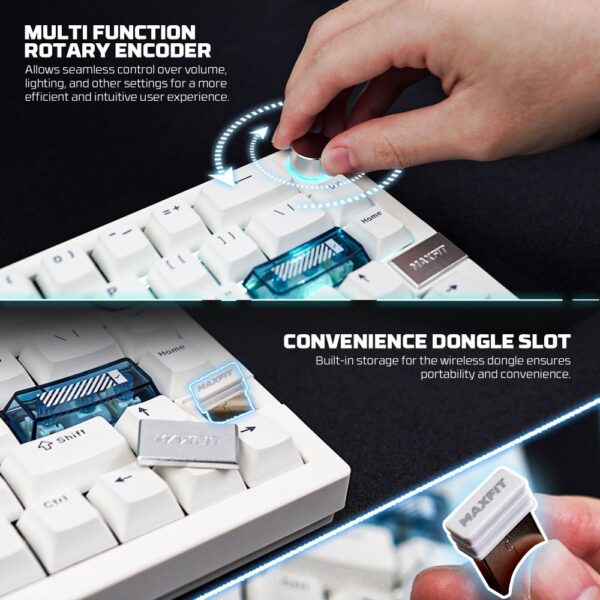 Tastatura Mehanicka Gaming Fantech MK920 RGB Maxfit 6 Wireless black (Brown switch) - Image 2