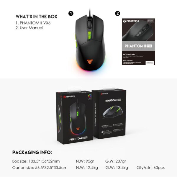 Mis Gaming Fantech VX6 Phantom II crni - Image 8