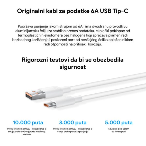 Punjac Honor Super Charge 66W sa kablom beli - Slika 2