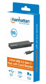 USB-C HUB 3port Manhattan 164948 3.2 G1/5Gbps/CR/Crni - Slika 8