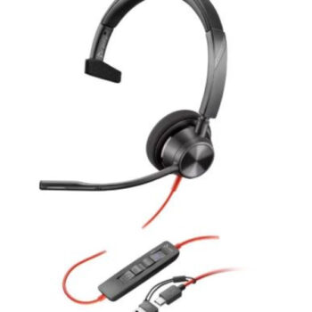 Slušalice sa mikrofonom HP Poly Blackwire 3320 mono usb-c + usb c/a adapter crne