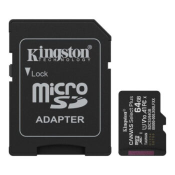 Micro SD Kingston 64GB Canvas Select Plus SDCS3/64GB + adapter