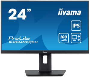 Monitor 23.8" Iiyama XUB2492QSU-B1 IPS 2560x1440/100Hz/0.5ms/HDMI/DP/USB/zvučni