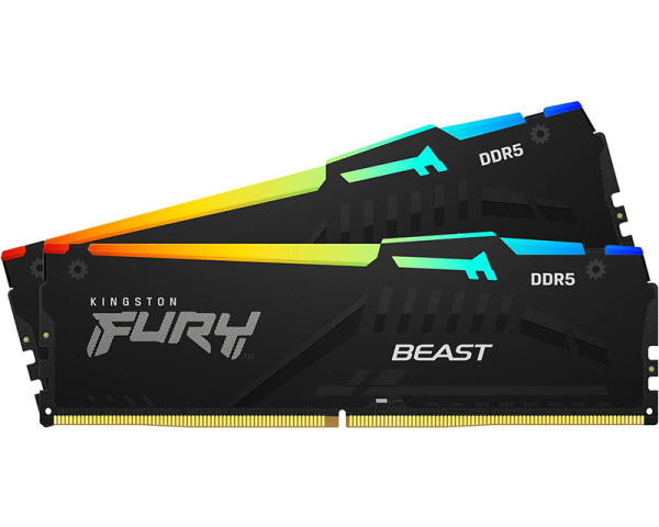 45784 RAM DDR5 Kingston 64GB (2x32GB kit) 6000MHz Fury Beast RGB KF560C30BBEAK2-64 - Slika 1