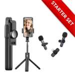 Content Creator starter set-Selfie stick+bežični mikrofon