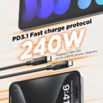 Data kabl LDNIO 240W Type C na Type C crni 2m - Slika 3