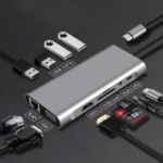 Adapter Type C na LAN Gb, SD card, TF, Type C, 4xUSB 3.0, Audio, HDMI i VGA 11 u 1 20cm kabl HUB - Slika 5