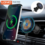 Auto stalak za ventilaciju LDNIO MA23 15W Wireless magnetic crni - Slika 2