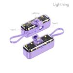 Power bank prenosiva baterija privezak Oxpower 5000mAh lightning ljubicasta - Slika 2