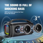Bluetooth zvucnik BKK-B90 2x30W crni - Slika 5