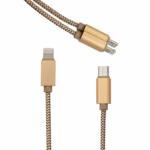 Data kabl LDNIO LC86 za iPhone lightning/micro 2u1 USB zlatni 1m - Slika 3