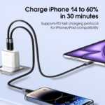 Data kabl LDNIO LC241i 30W Fast Automatic Power OFF Type C na iPhone lightning crni 1m - Slika 4