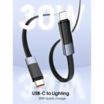 Data kabl LDNIO LC241i 30W Fast Automatic Power OFF Type C na iPhone lightning crni 1m - Slika 5