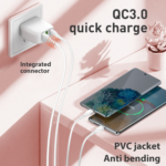 Data kabl LDNIO LS841 25W Fast iPhone lightning beli 1m - Slika 3