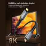 Data kabl LDNIO TC11c, USB 4.0, PD3.1, 240W, 40Gbps, 8K 60Hz PD na Type C crni 1m - Slika 3