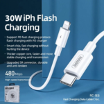 Data kabl REMAX RC-183i PD 30W Type C na iPhone lightning 2m beli - Slika 4