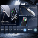 Data kabl REMAX RC-C189 PD 65W, QC 3.0 USB Lightning 27W, 2u1 crni 1m - Slika 3