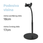 Desktop drzac za mobilni telefon fleksibilni crni - Slika 2