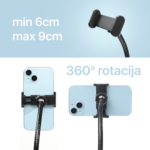 Desktop drzac za mobilni telefon fleksibilni crni - Slika 3