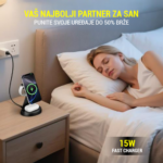 Desktop drzac za mobilni telefon magnetic ZJ02 3u1 (wireless punjac za mobilni telefon, slusalice i Apple smart watch) - Slika 2
