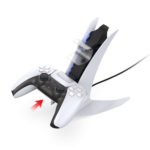 Dobe TP5-0557 stalak-punjač za dva gamepada sa osvetljenjem PS5 beli - Slika 11