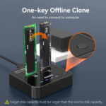 Docking station MAIWO K3016P2, Type C 3.2 na 2x M.2 NVMe clone crni - Slika 5