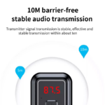 FM transmiter Y4 USB TF Bluetooth 5.0, call ID, modlularni, handsfree crni - Slika 5
