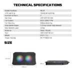 Laptop Cooler Fantech NC14 RGB crni - Slika 5