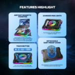 Laptop Cooler Fantech NC22 RGB crni - Slika 3