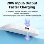 Power bank prenosiva baterija Magsafe REMAX Usion Series RPP-65 PD 20W + QC 15W Fast Charging 10000mAh plavi - Slika 3