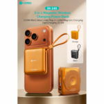 Power bank prenosiva baterija magnetic Coteci iH-145 3u1 narandzasta - Slika 2
